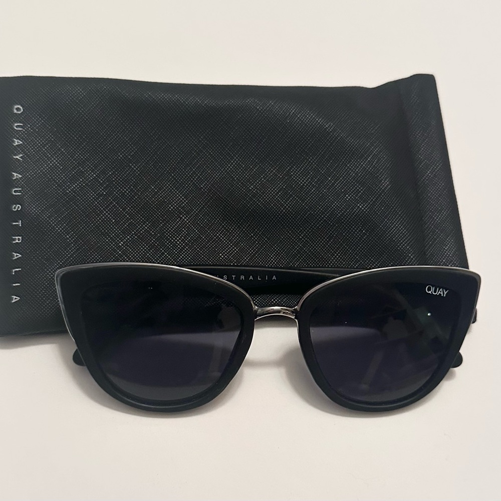 Quay Australia Black Cat-Eye Sunglasses